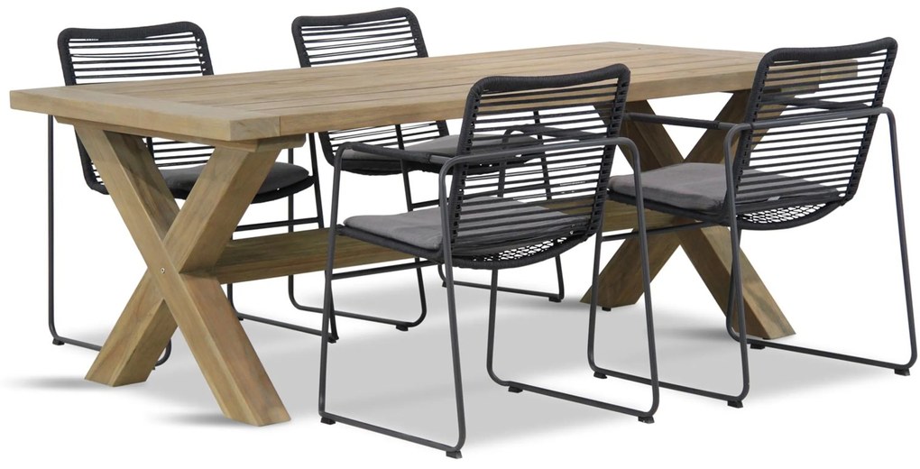 Tuinset 4 personen Rope Grijs 4 Seasons Outdoor Elba/Oregon