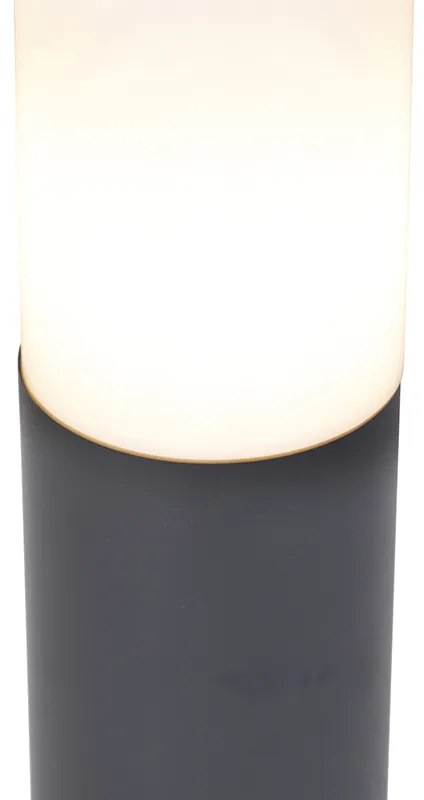 Buitenlamp paal antraciet met opaal 45 cm IP44 - Rox Modern E27 IP44 Buitenverlichting cilinder / rond rond