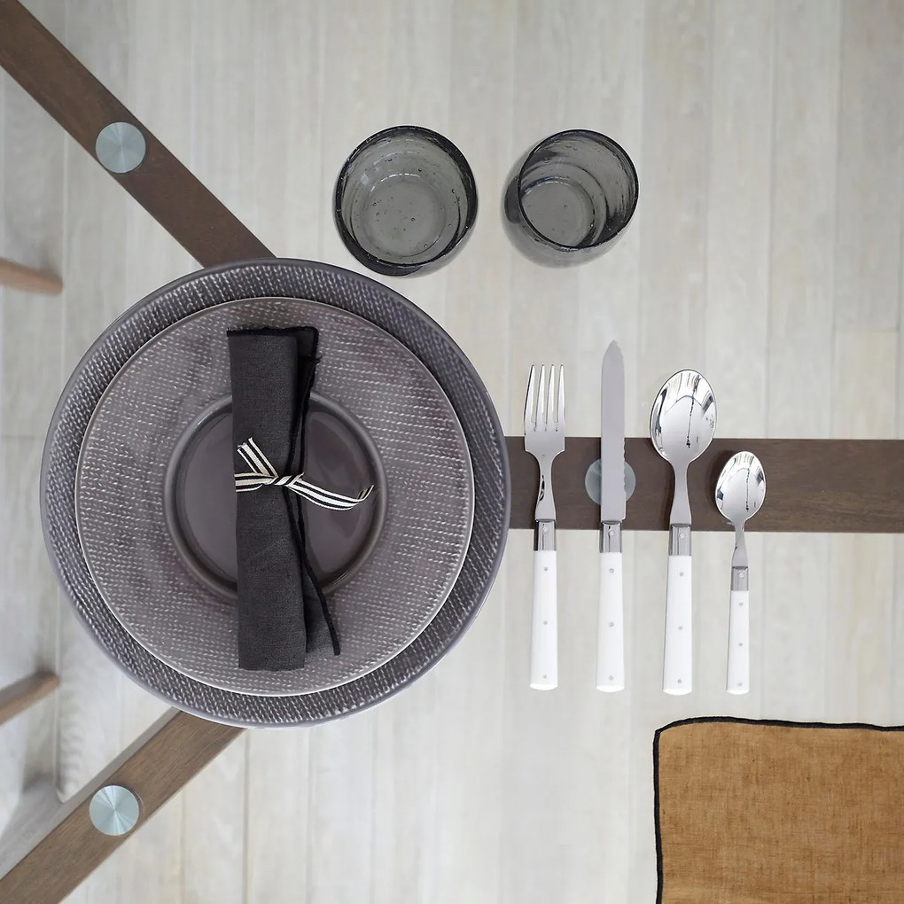 Rechthoekige tafel van glas en massief notenhout, Kristal
