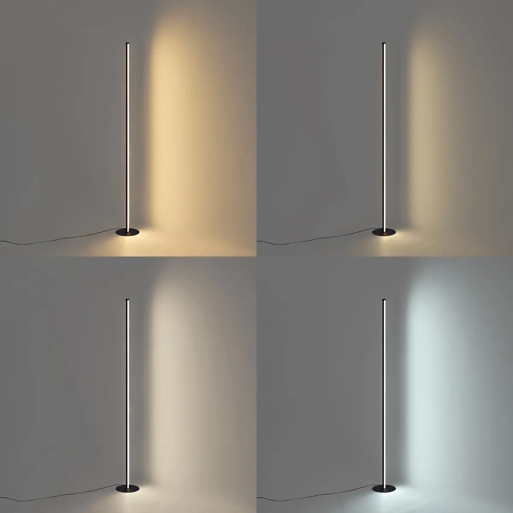 Design vloerlamp zwart incl. LED met touch dimmer - Clutch