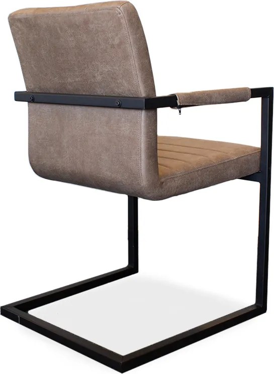 Eetkamerstoel - Apollo II - stof Bull lederlook grey