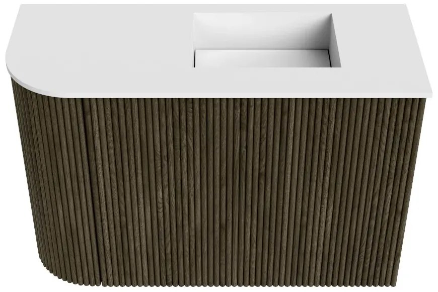 Mondiaz Joya 60cm toiletmeubel ronding links shadow met wastafel faye rechts 1 kraangat talc