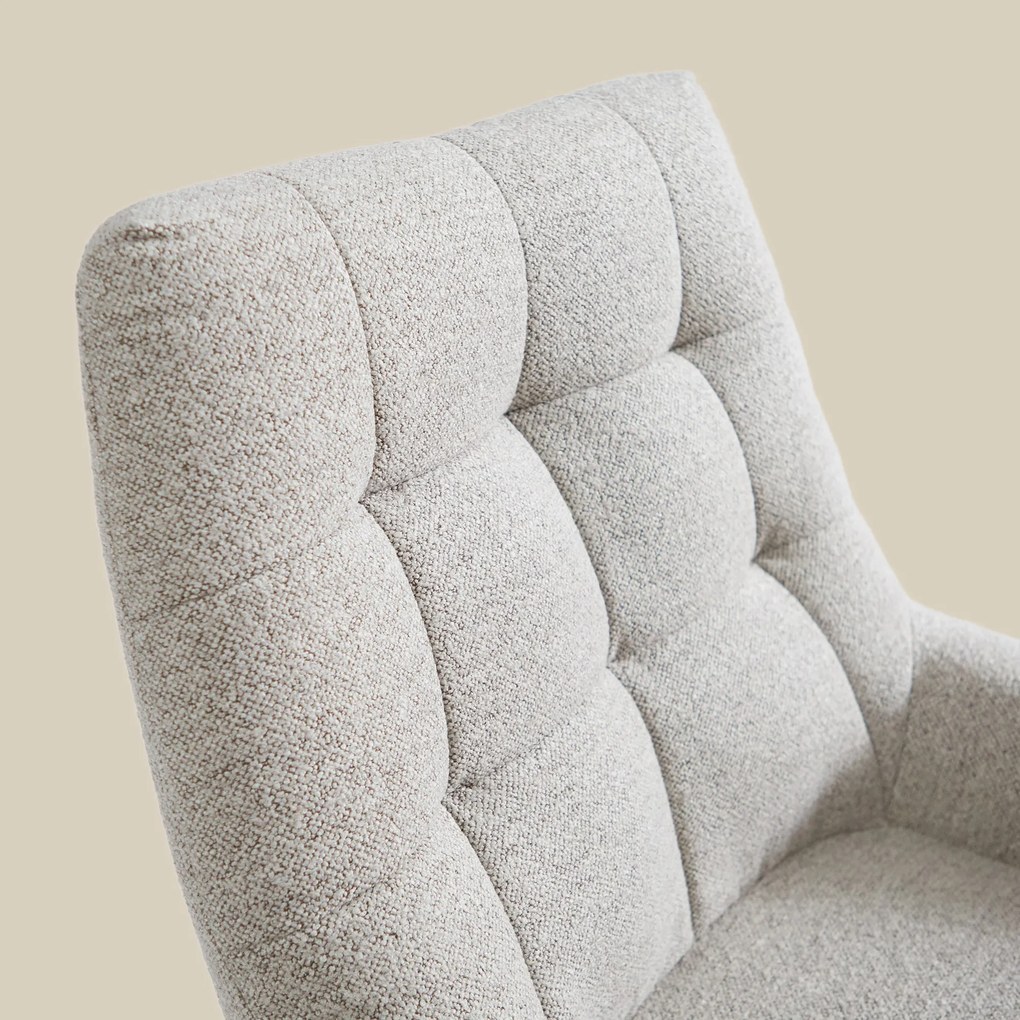 Draaibare Fauteuil Beige Boucle