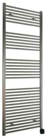 Sanicare elektrische design radiator 60x172 inox-look met Bluetooth en thermostaat rechts chroom