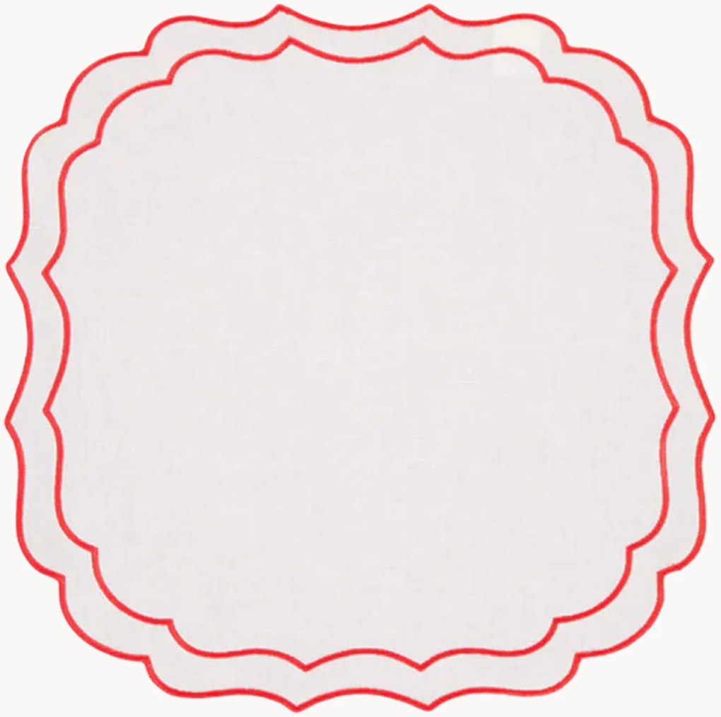Vlekbestendige placemat Greta met randborduurwerk