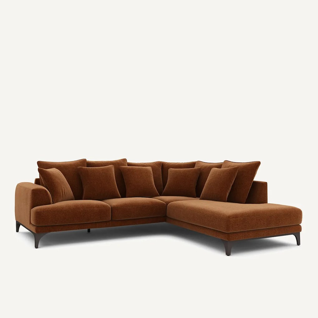 Hoekbank in chenille fluweel, ARMENTO