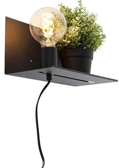 Moderne wandlamp zwart verstelbaar - Muro