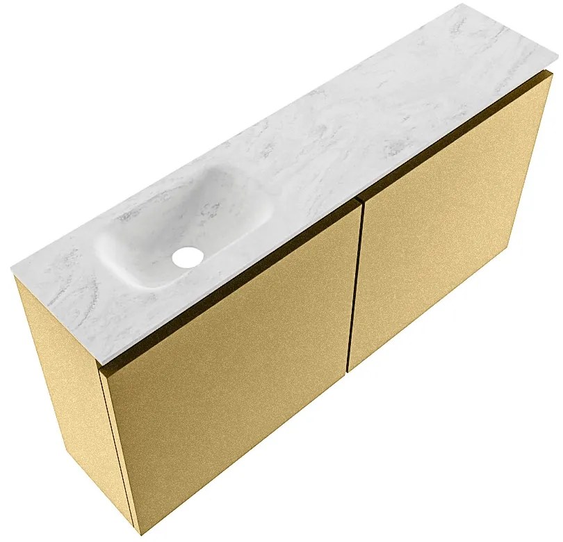 Mondiaz Ture DLux toiletmeubel 100cm oro met wastafel opalo links zonder kraangat