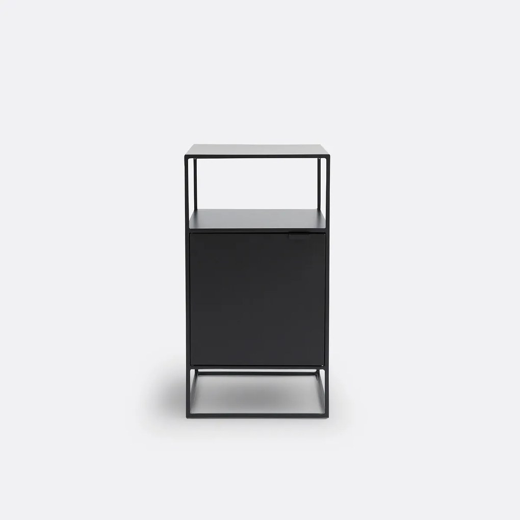 Stalen nachtkastje, 1 deur, Miva