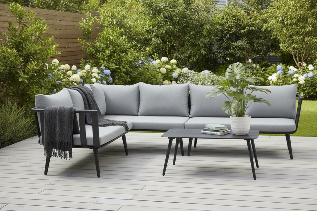 Hoek loungeset 5 personen Aluminium Grijs De Laan Projects