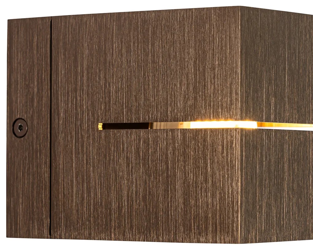 Moderne wandlamp donkerbrons - Transfer Groove Modern G9 vierkant Binnenverlichting Lamp