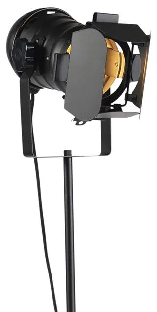 Industriële vloerlamp zwart kantelbaar - Movie Industriele / Industrie / Industrial E27 Binnenverlichting Lamp