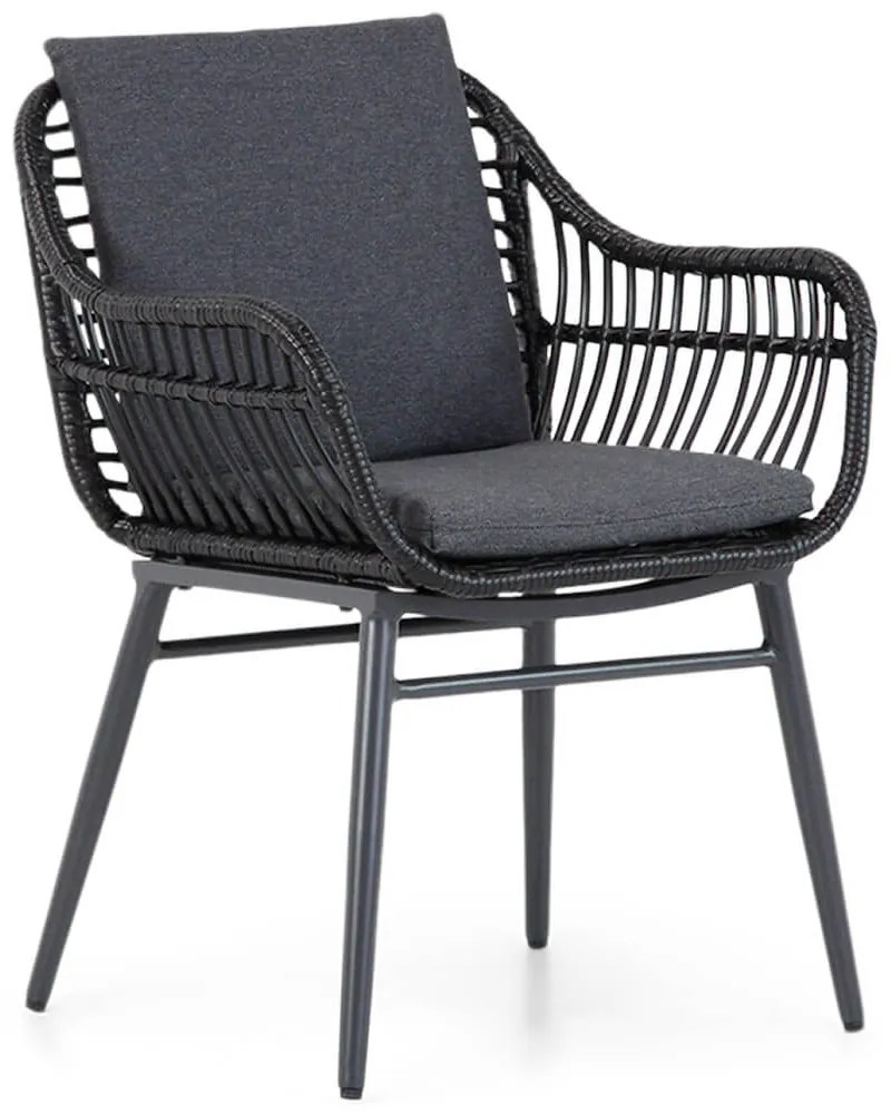 Tuinset 4 personen 164 cm Wicker Zwart Coco Coco Leonardo