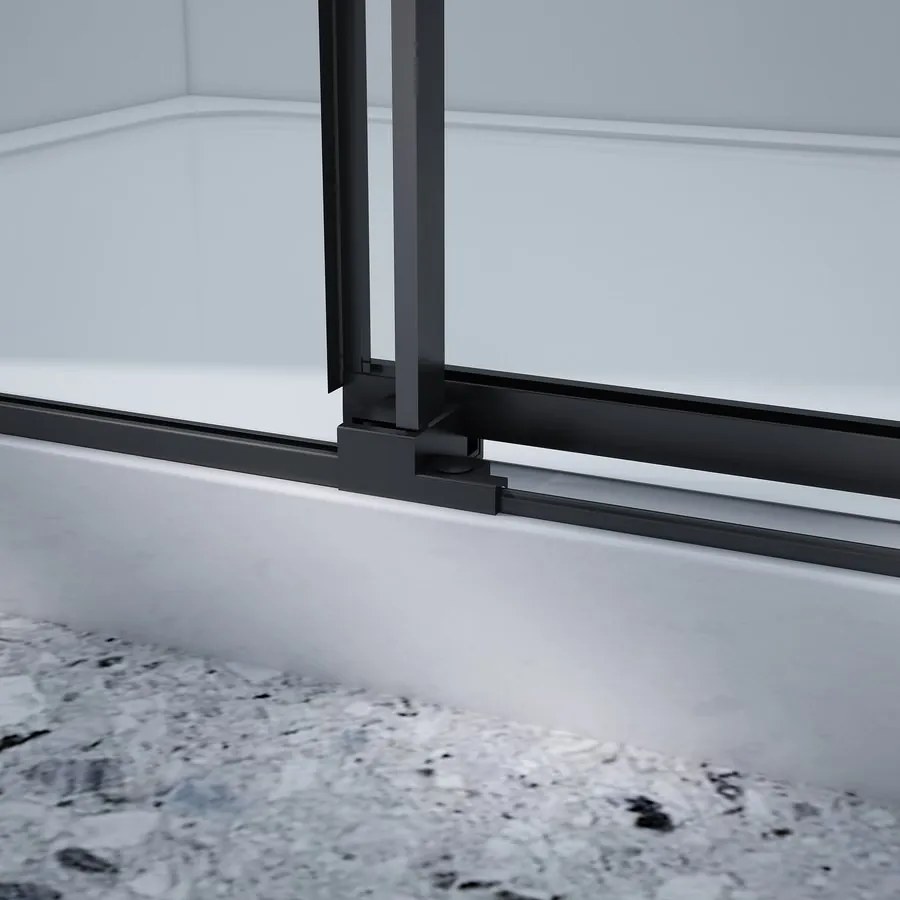 Gelco Dragon Black douchecabine met schuifdeur 160x80cm zwart