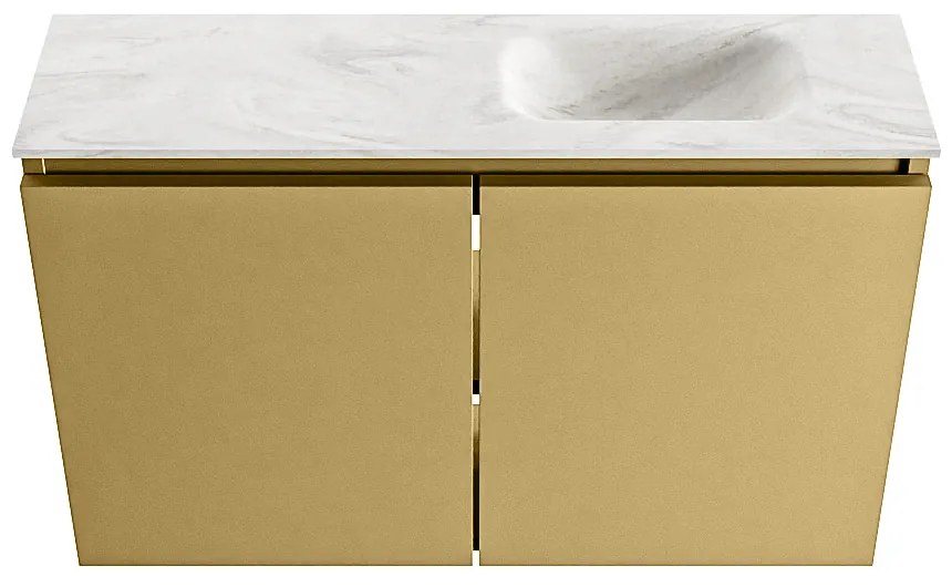 Mondiaz Ture DLux toiletmeubel 80cm oro met wastafel ostra rechts zonder kraangat