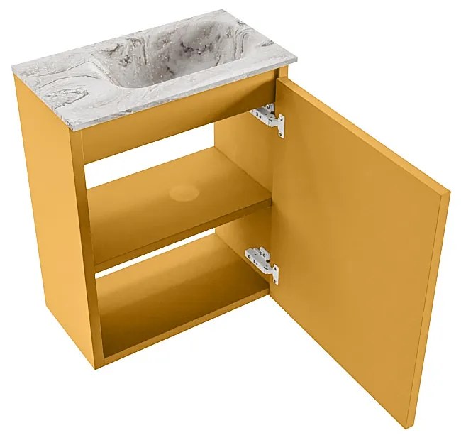 Mondiaz Ture DLux toiletmeubel 40cm ocher met wastafel glace rechts zonder kraangat