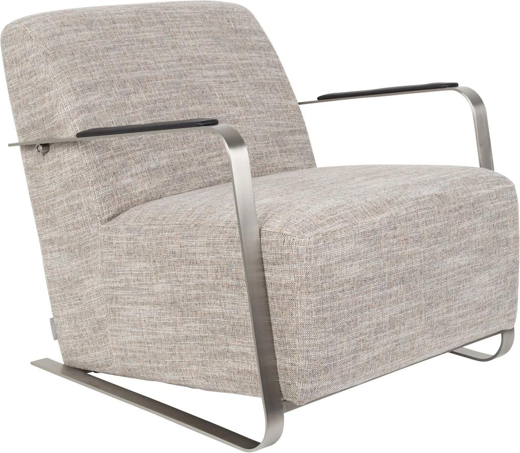 Zuiver | Fauteuil Adwin lengte 80 cm x breedte 83 cm x hoogte 70 cm licht grijs fauteuils polyester, staal meubels stoelen | NADUVI outlet