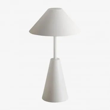 Draadloze Led-tafellamp Van Ijzer Alexis Wit - Sklum