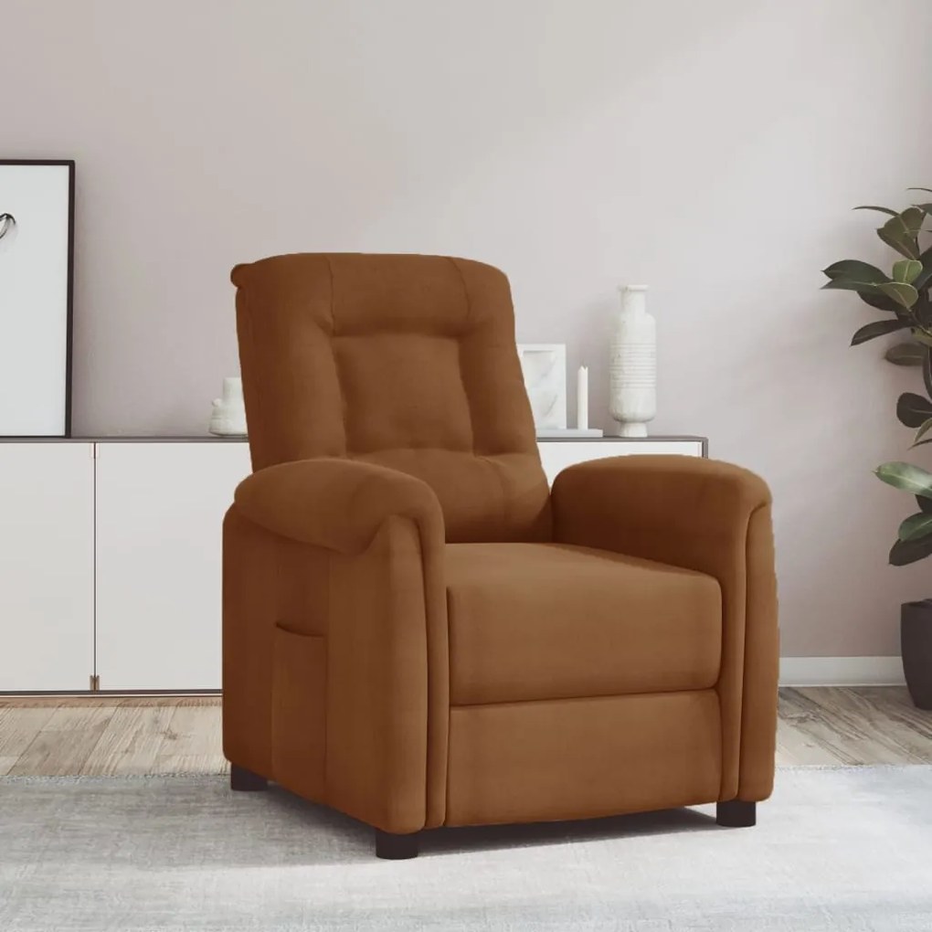 vidaXL Fauteuil verstelbaar microvezelstof bruin