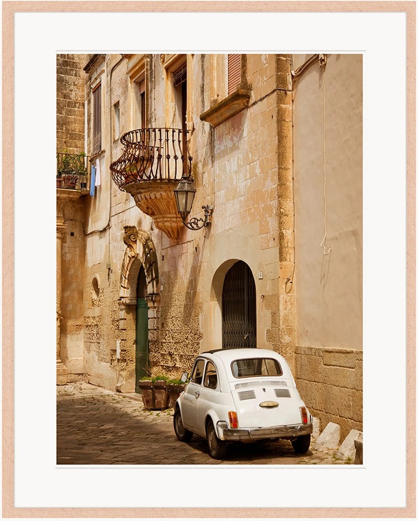 Ingelijste digitale print Fiat 500