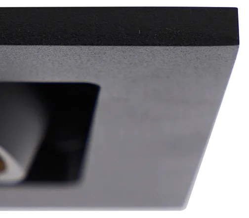 Set van 6 Inbouwspot zwart rechthoekig 2-lichts - Qure