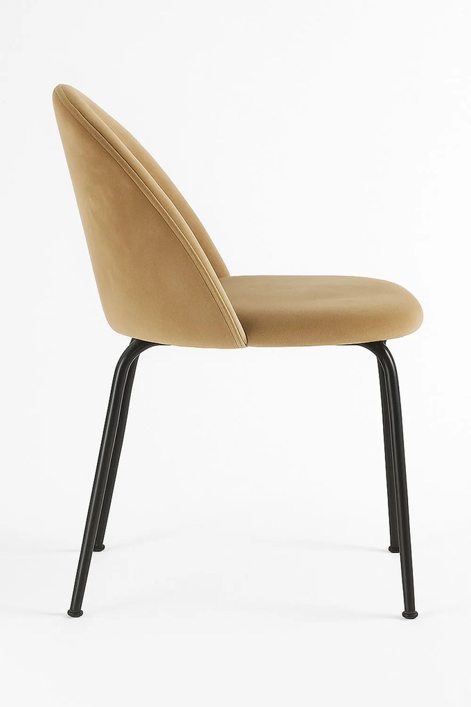 Set 4 Black Dalnia Fluwelen Stoelen