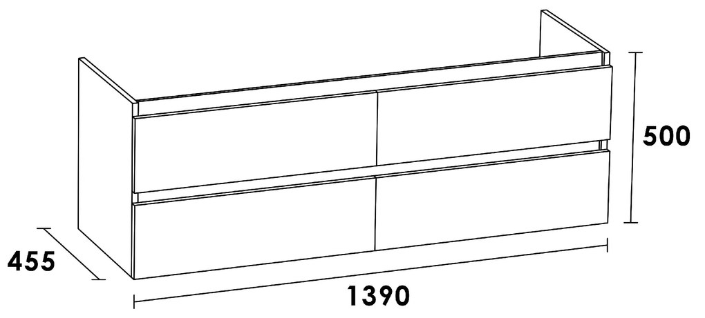 Sanituba Solution onderkast 140cm old castle