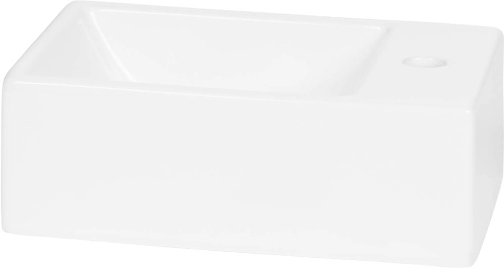 Saqu Inspire Fontein 1 kraangat Rechts 30,5x18x11 cm Wit