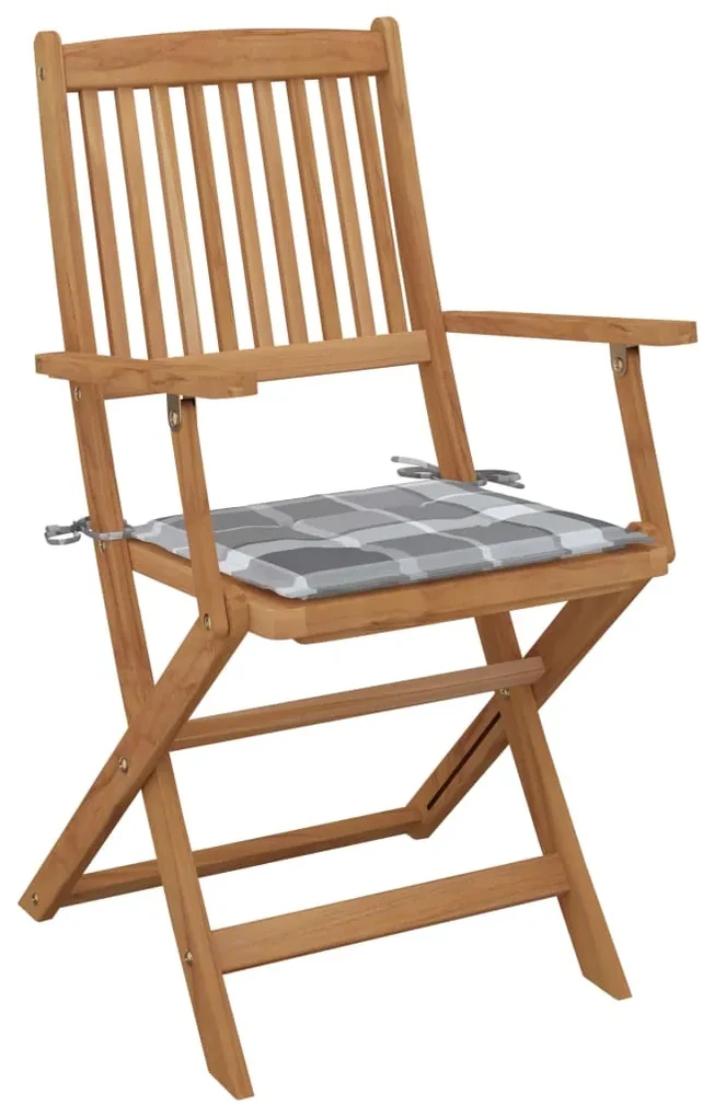 vidaXL Tuinstoelen 4 st inklapbaar met kussens massief acaciahout