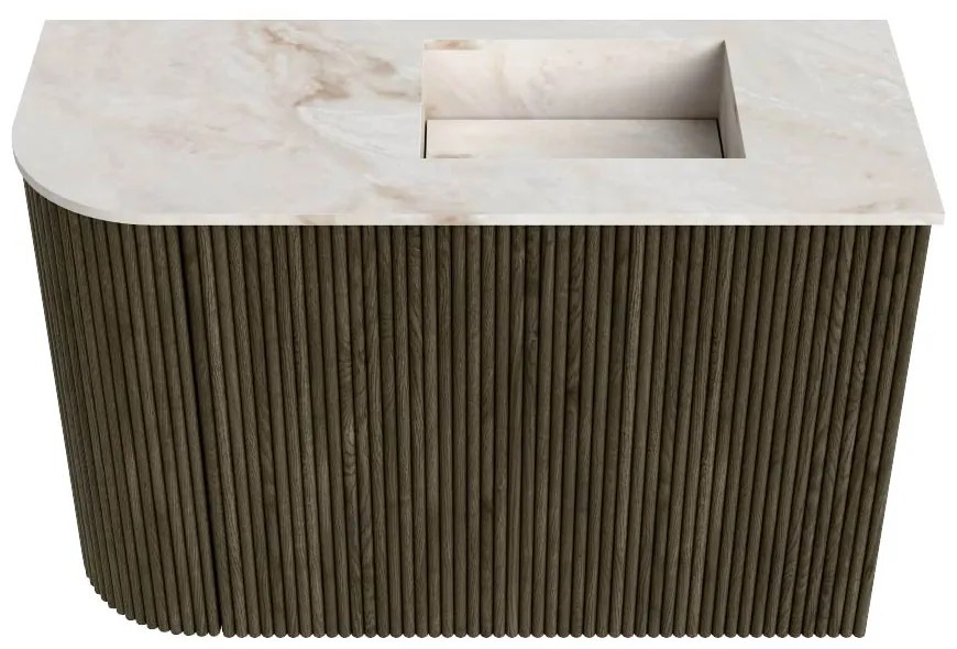Mondiaz Joya DLux 60cm toiletmeubel ronding links shadow met wastafel faye rechts zonder kraangat frappe
