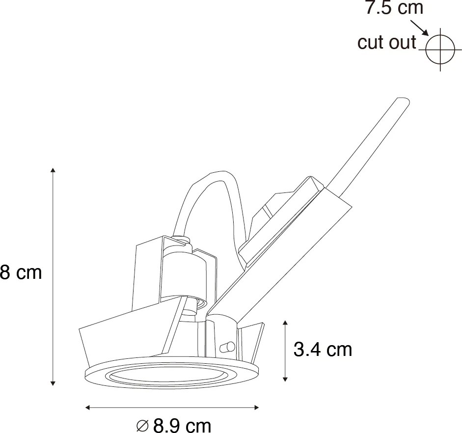 Moderne inbouwspot donkerbrons kantelbaar - Cisco