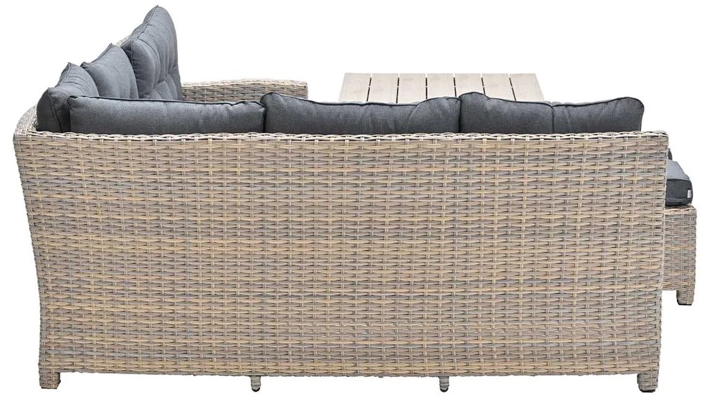 Garden Impressions Alaska lounge dining set 5-delig links - light teak vironwood