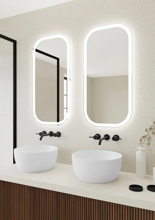 Sapho Manor spiegel met afgeronde hoeken en led verlichting 50x100cm
