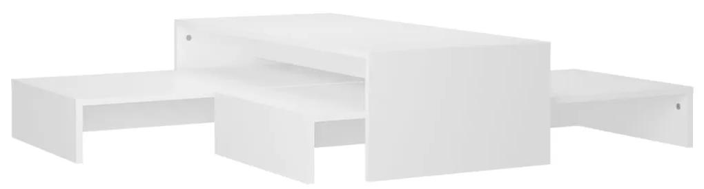 vidaXL Salontafelset 100x100x26,5 cm bewerkt hout wit