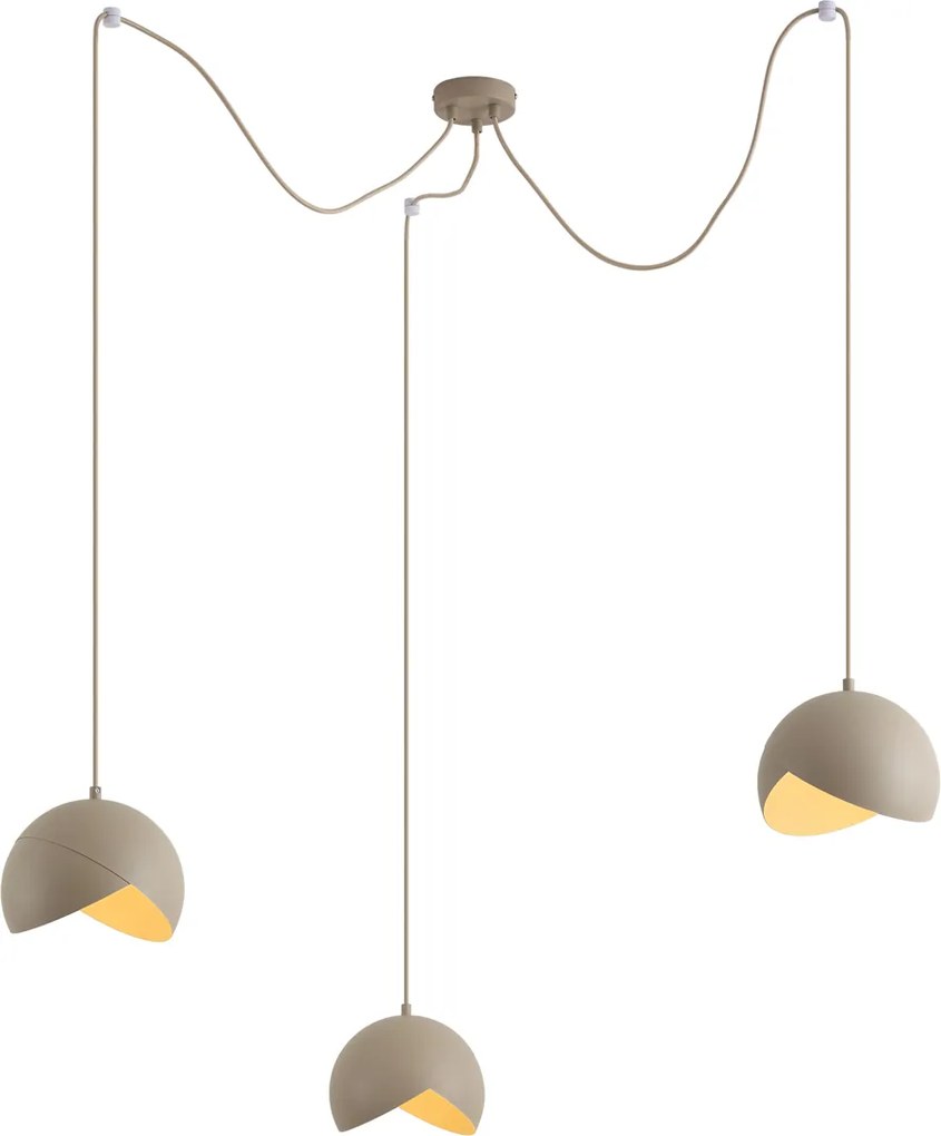 Design hanglamp beige met opaal glas 3-lichts - Tulip