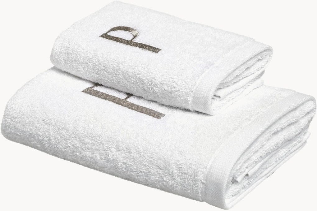 Katoenen handdoekenset Monogram van A tot Z, 2-delig