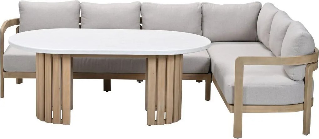Garden Impressions Sirocco lounge dining set 3-delig rechts - acacia - grey sand