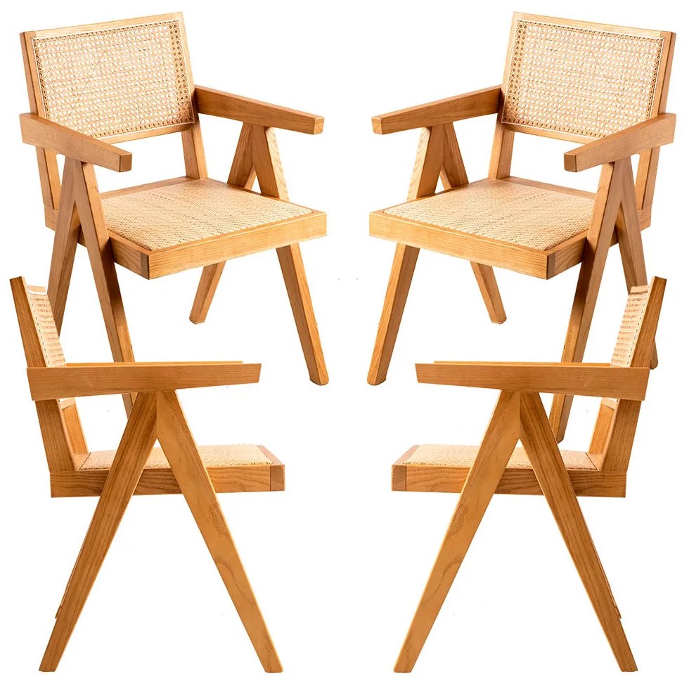 Pak 4 Holz Houten Stoelen