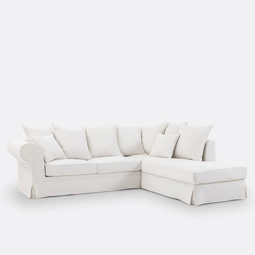 Hoekbank van dik linnen met afneembare hoezen, ADELIA