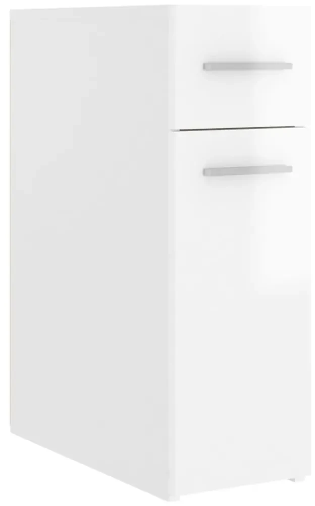 vidaXL Apothekerskast 20x45,5x60 cm spaanplaat hoogglans wit