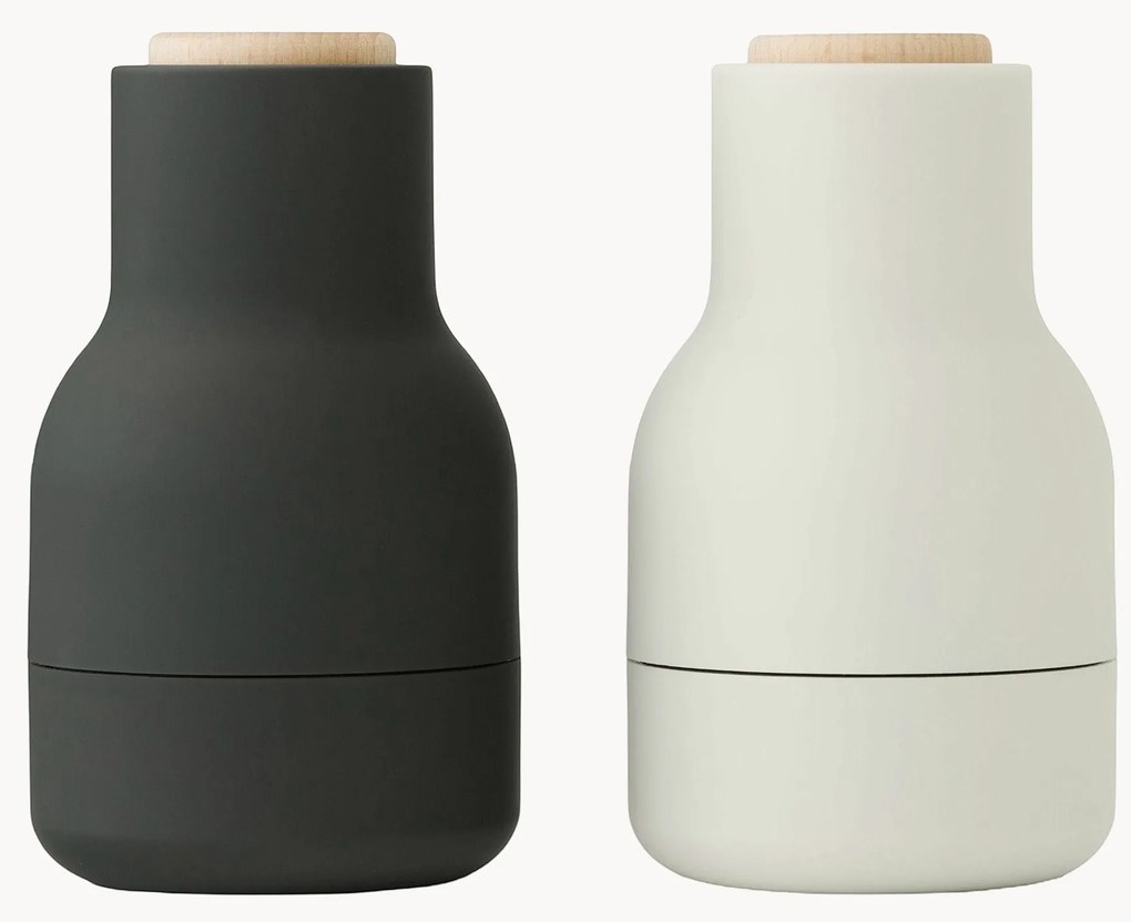 Kleine zout- en pepermolen Bottle Grinder met beukenhouten deksel, 2-delig