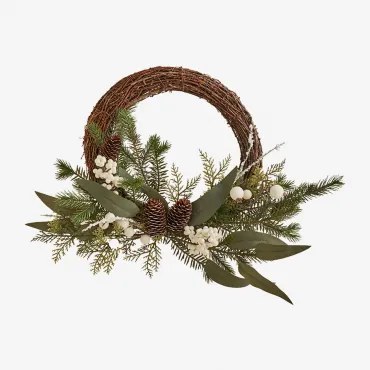 Decoratieve Kerstkrans Van Rotan Met Dennenappels Fironila Bruin – Tabaco - Sklum