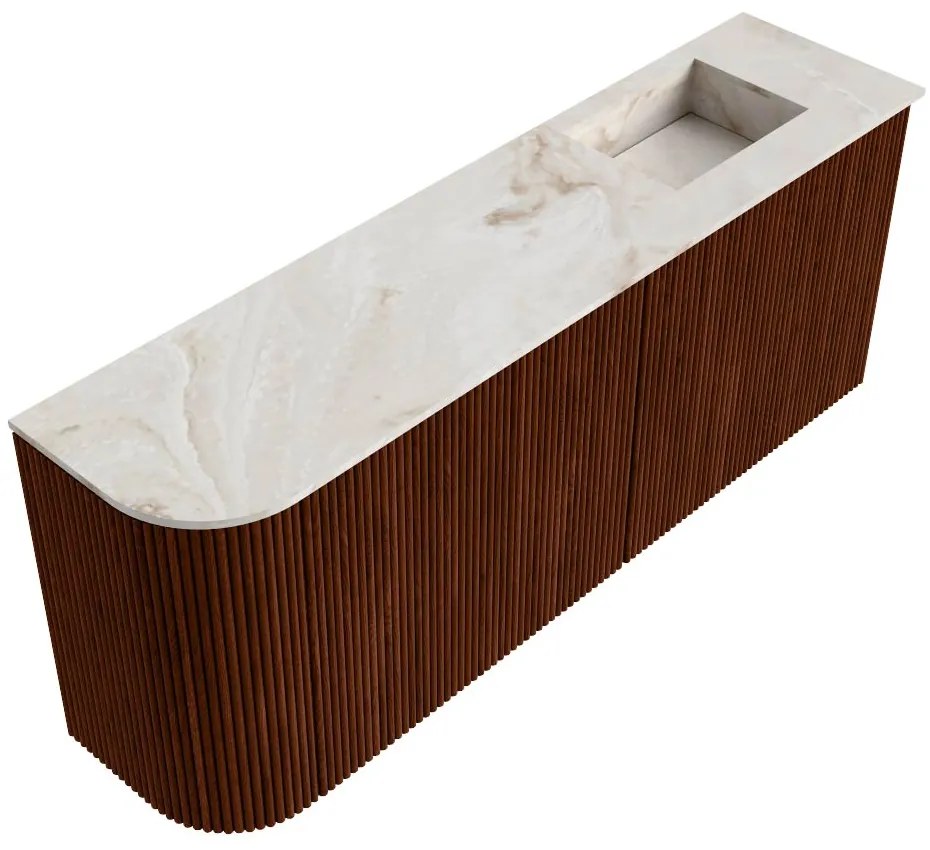 Mondiaz Joya DLux 100cm toiletmeubel ronding links ruby met wastafel faye rechts 1 kraangat frappe