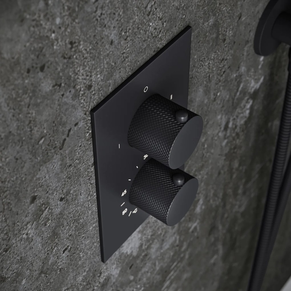 Saniclear Nero Curved inbouw badkraan zwart mat