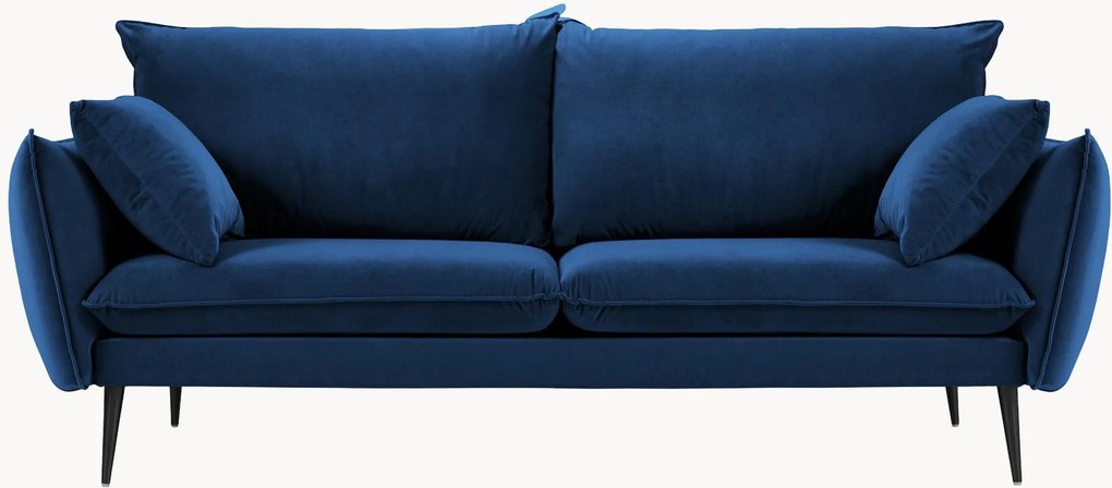 Bank Elio met fluweellook (3-zits), B 198 cm