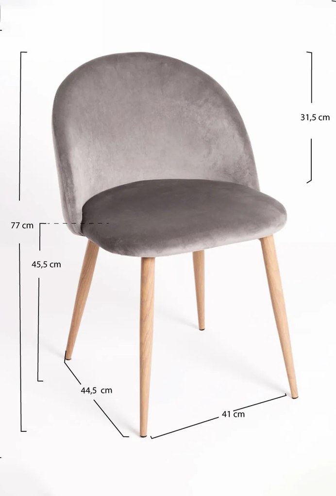 Set 4 Vint Fluwelen Stoelen