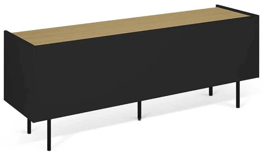TemaHome Radio Zwart Tv-meubel Met Eiken Blad - 160x43x60cm.