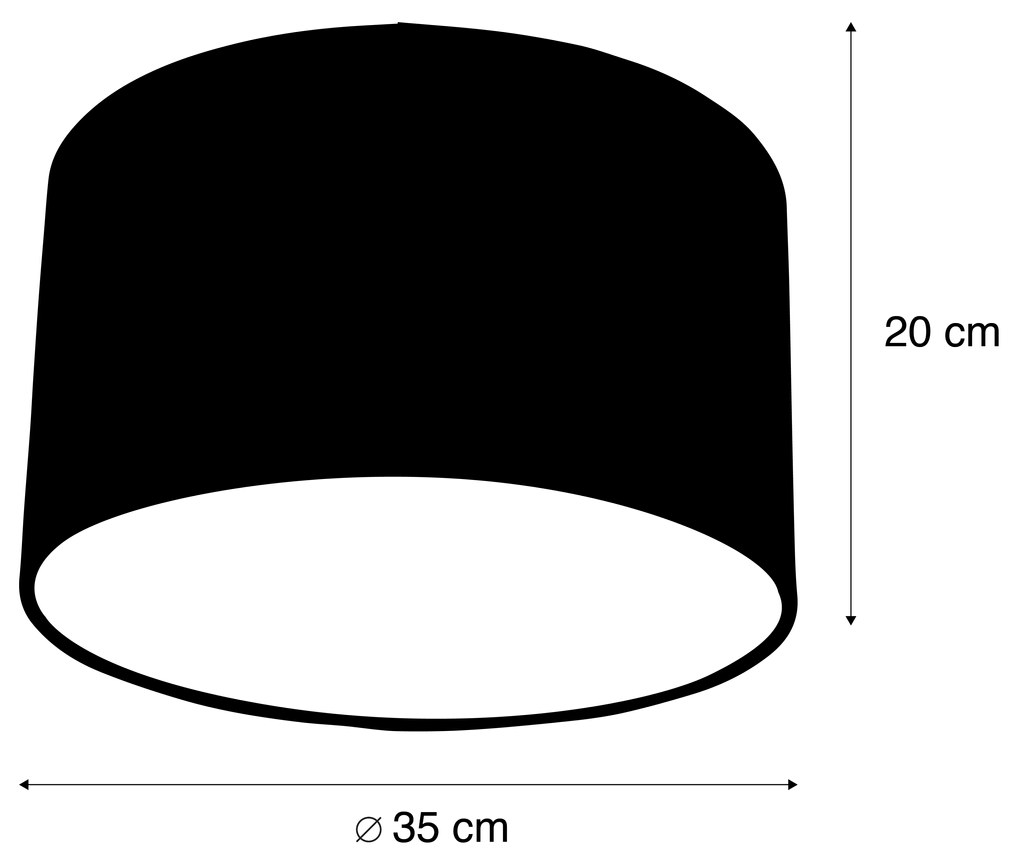 Stoffen Boucle lampenkap wit 35/35/20 Design, Modern cilinder / rond