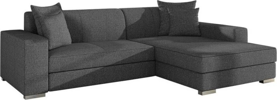 Hoekbank Kingsport 106, Aanwezig, Grijs, Aanwezig, 262x178x75cm, 159 kg, Poten: Kunststof