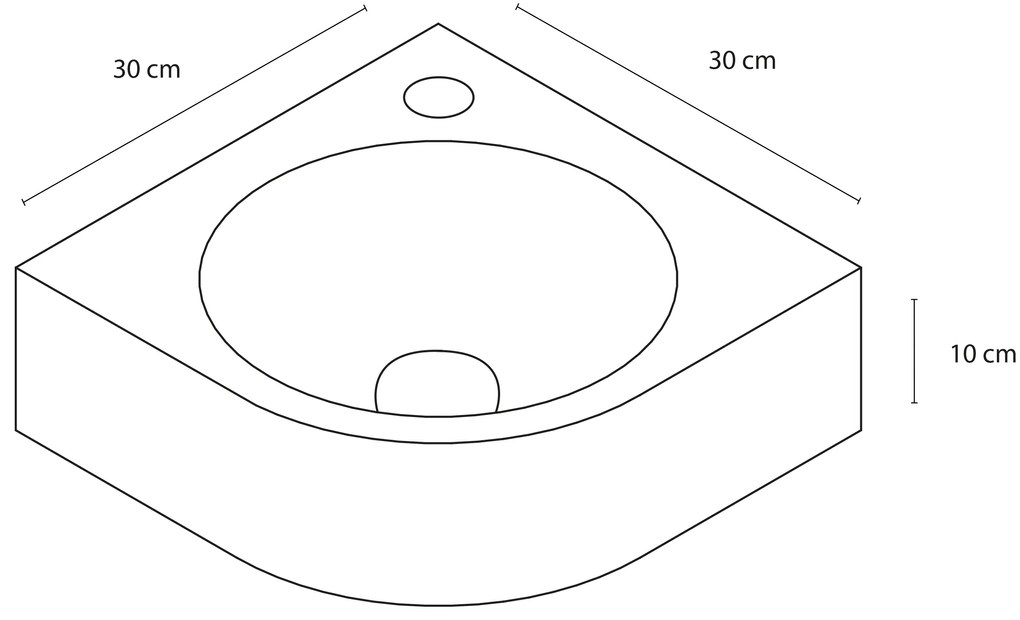 Differnz Cleo fonteinset keramiek met gebogen kraan mat chroom